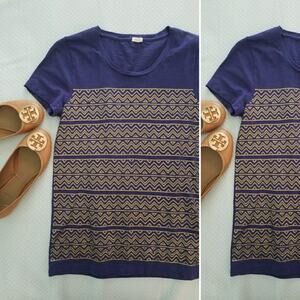 J.CREW deep purple zig zag mini sequin tee